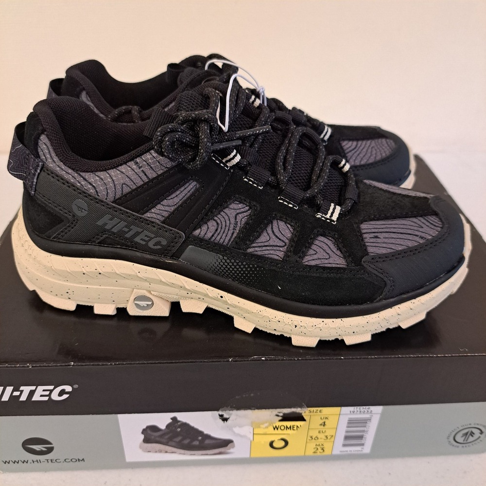 Hi-Tec Womens Hiking Sneaker 6 Black/Cream NWT Trail Shoe 2021-653